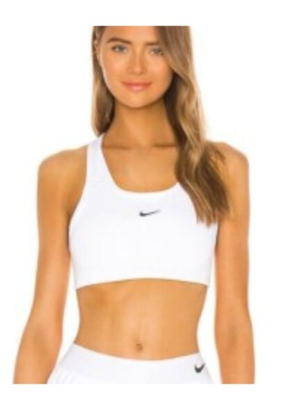 NIKE swoosh padded sports bra in white size L
